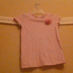 pink with white stripes shirt (WITH FLOWER)